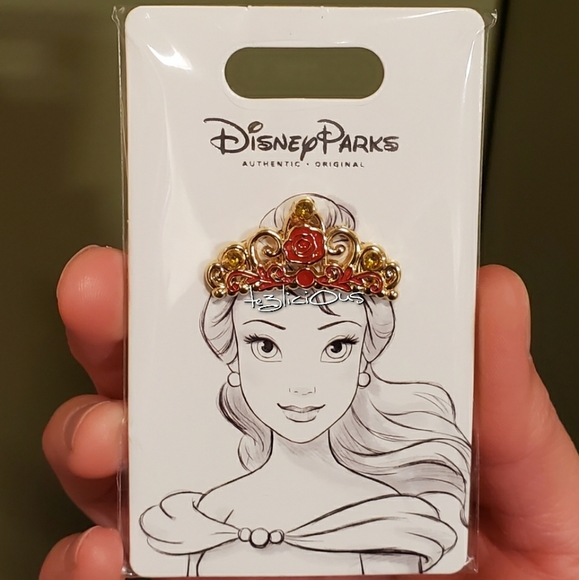 DISNEY PARKS BELLE TIARA CROWN PIN - Picture 3 of 3